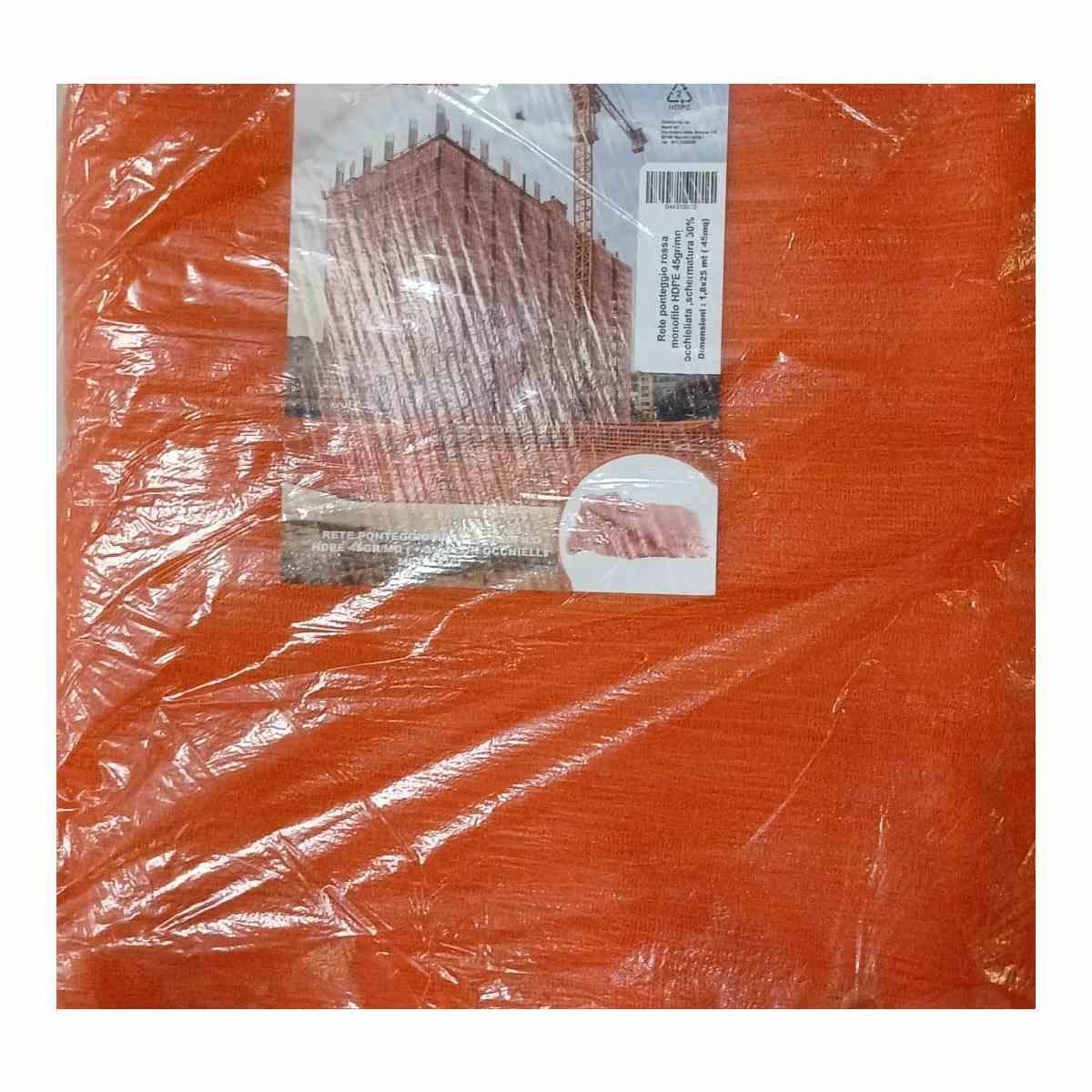 Rete per ponteggi mt 1,80x25 arancio