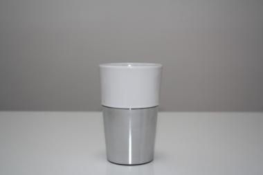 Portaspazzolini minimal bianco/cromo