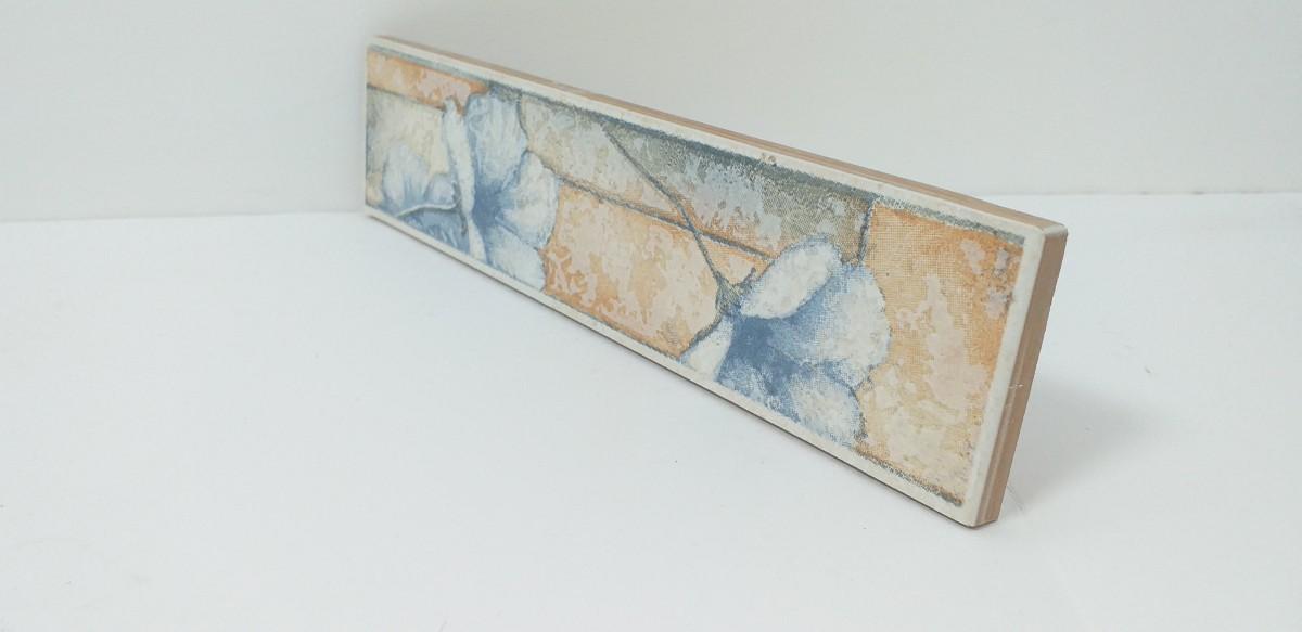 Listello fiore blu/oro cm 5x20