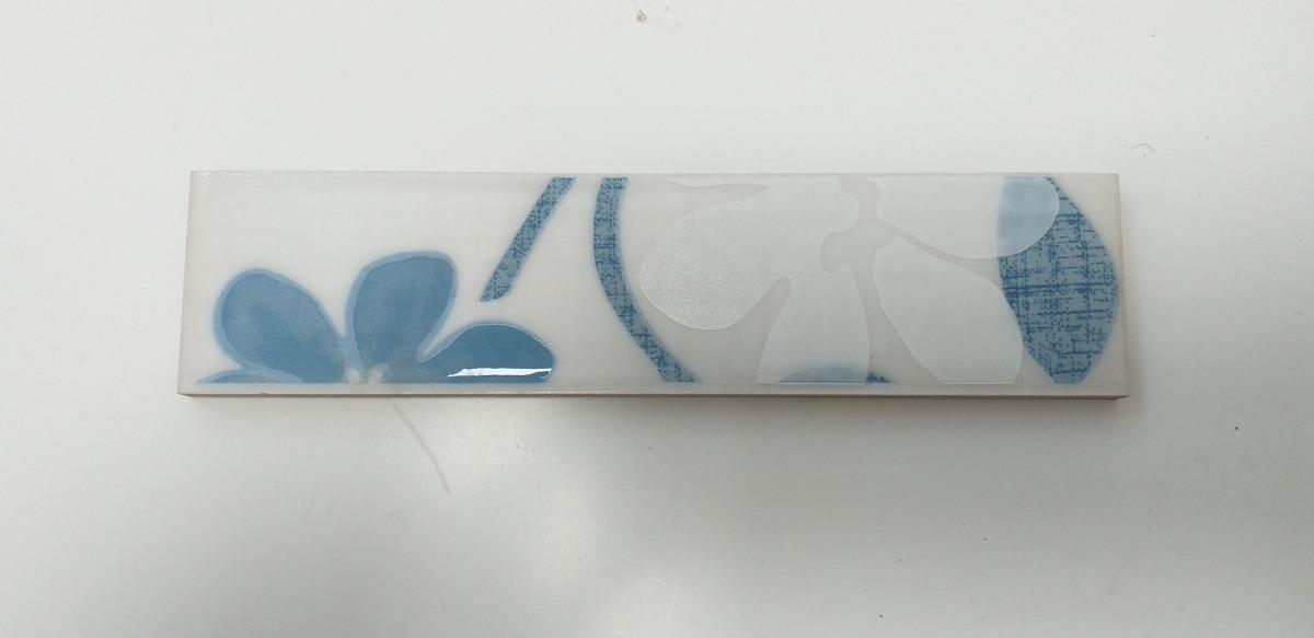 Listello fiore jeans blu cm 5x20