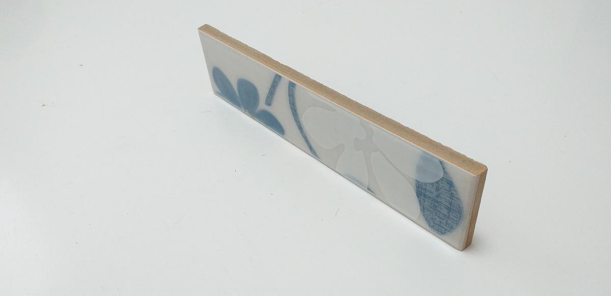 Listello fiore jeans blu cm 5x20