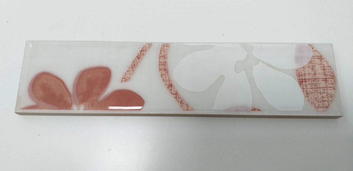Listello fiore seta rosso cm 5x20