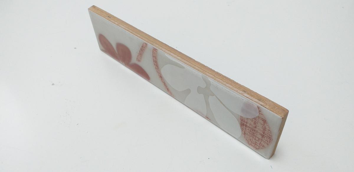 Listello fiore seta rosso cm 5x20