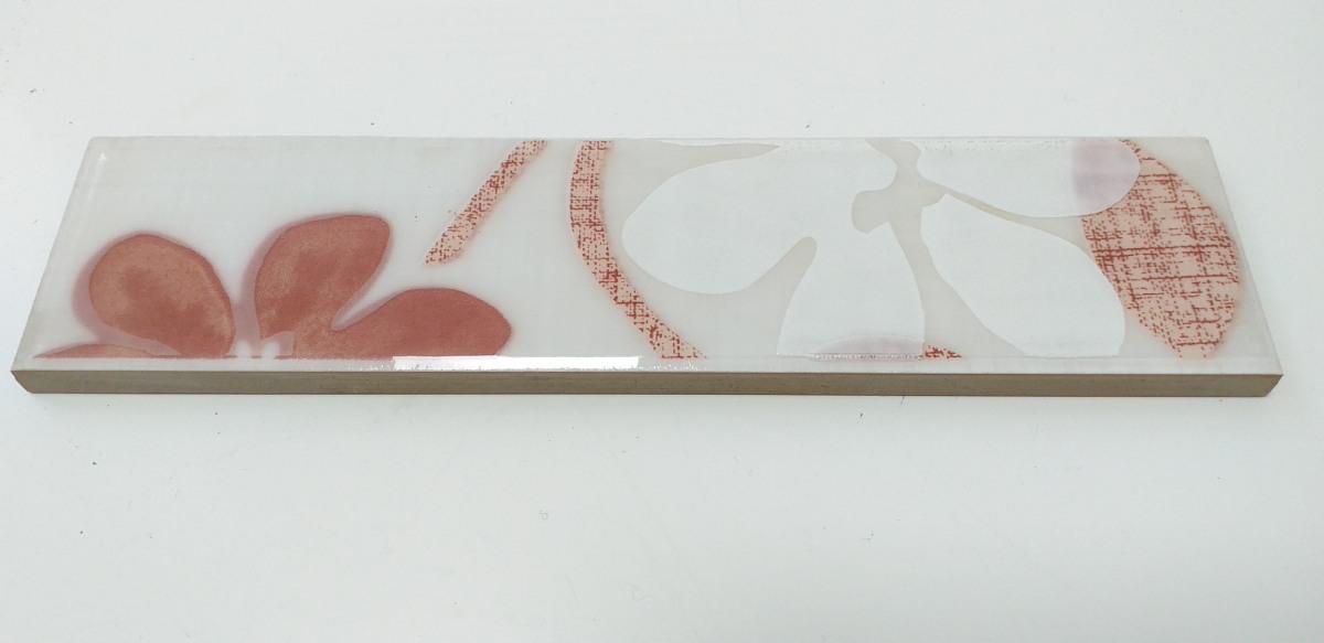 Listello fiore seta rosso cm 5x20
