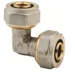 Raccordo 90° multistrato 2 dadi Ø 20