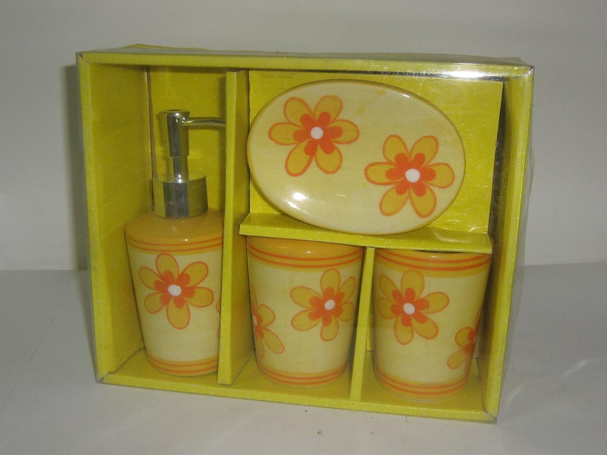Set da bagno fiori pz 4