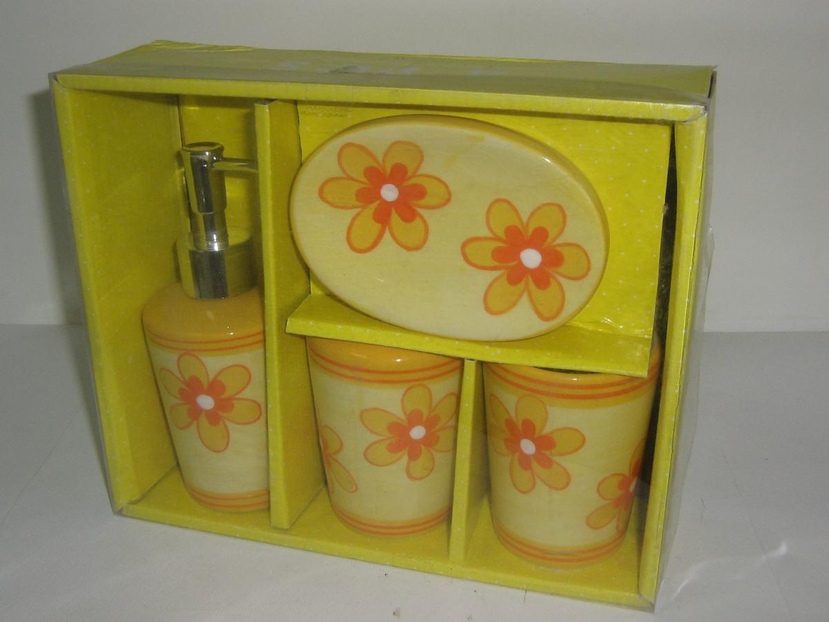 Set da bagno fiori pz 4