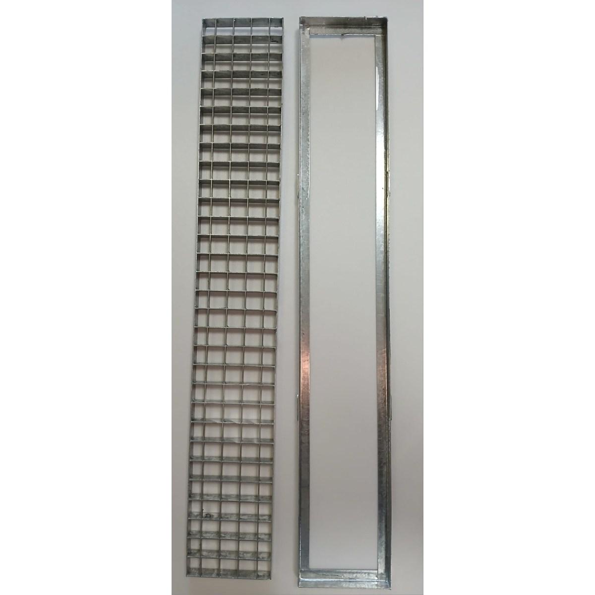 Griglia acciaio con telaio cm 100x15