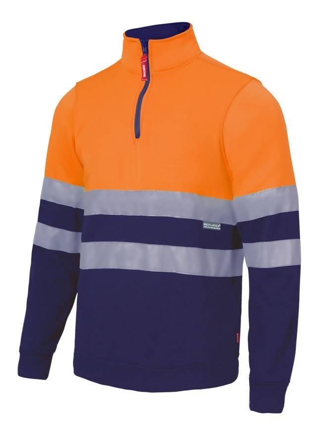 Felpa mezza zip arancio/flou (xl)