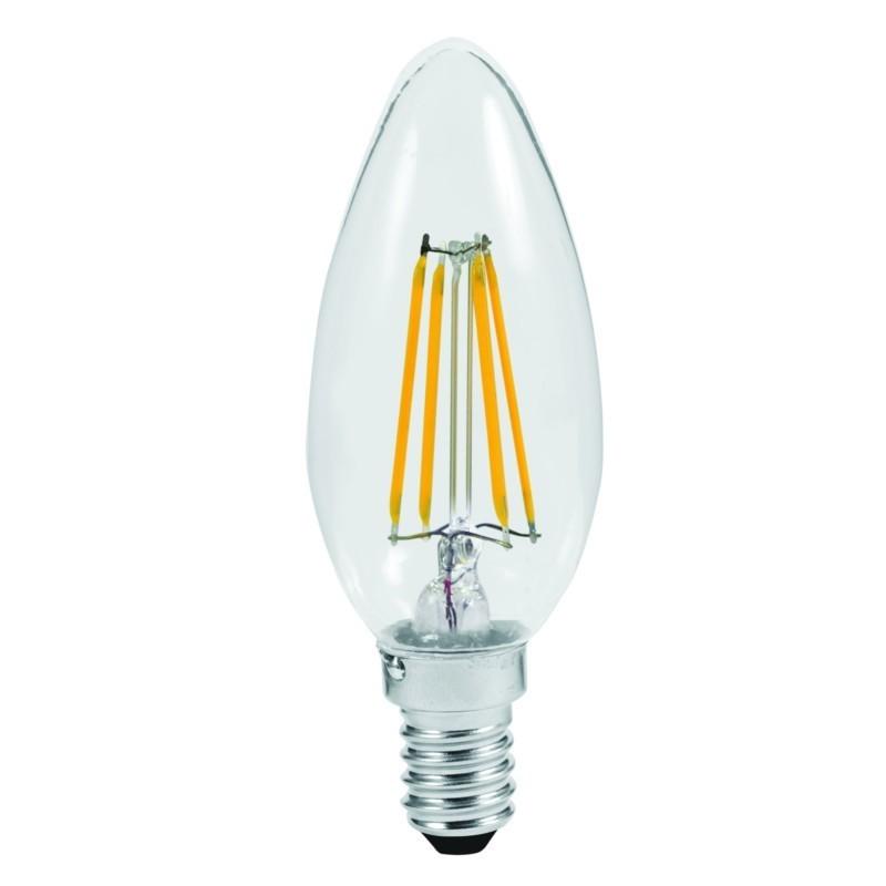 Lampada filamento candela e14 4w luce 6000k