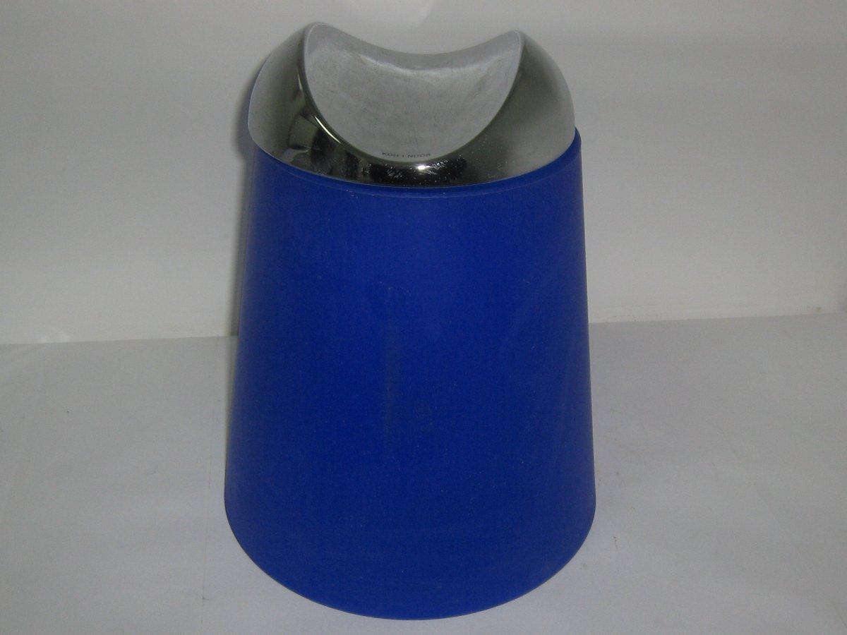 Pattumiera carlino cromo/blu satinato